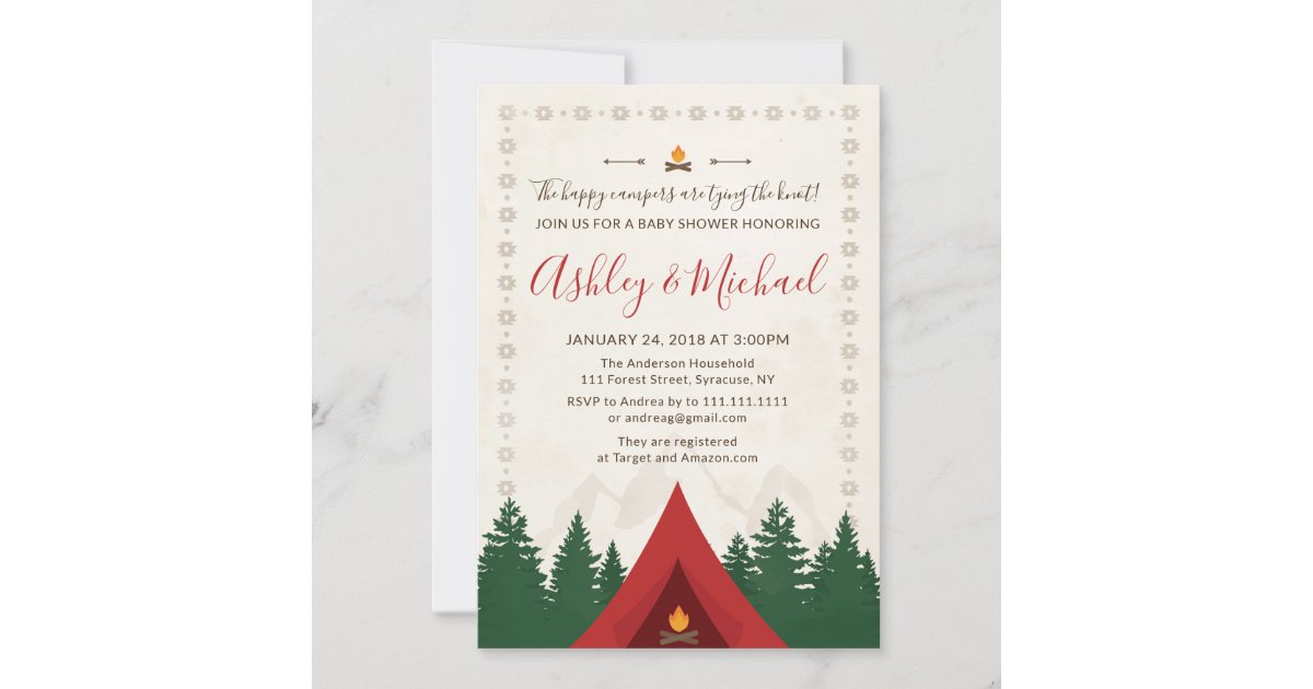 Camping Bridal Shower Invitation