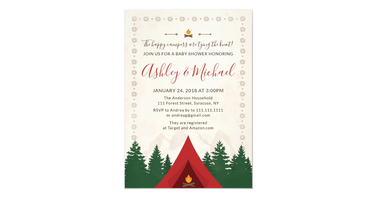 Camping Bridal Shower Invitation