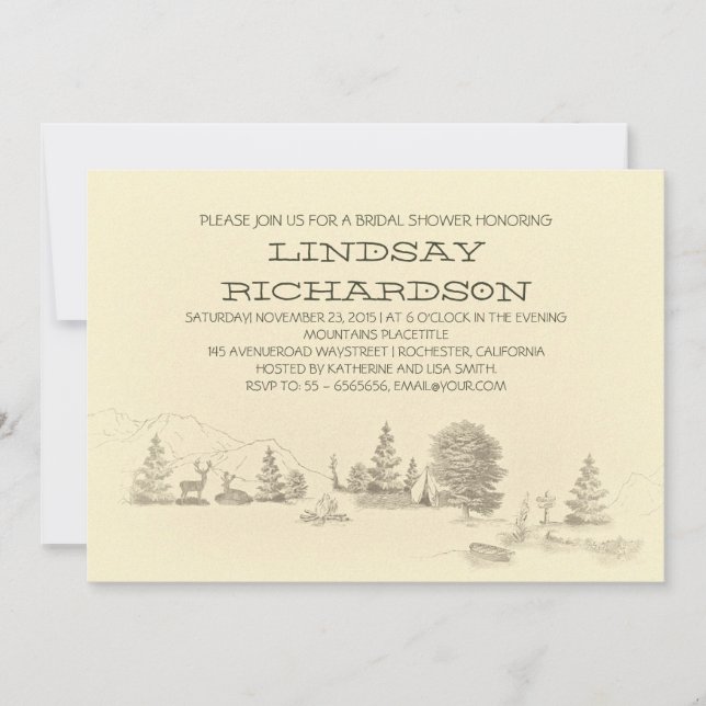 Camping bridal shower invitation (Front)