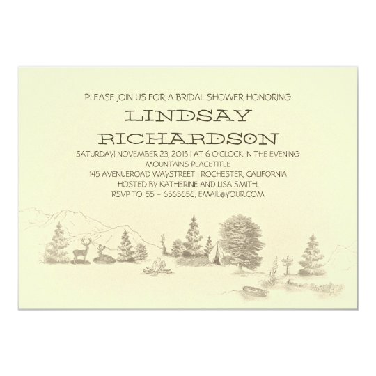 Camping bridal shower invitation