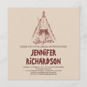 Camping bridal shower invitations