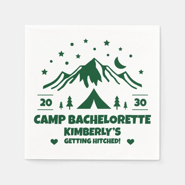 Camping Bride Bachelorette Party Napkins (Front)