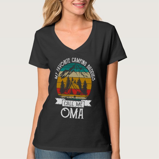 Camping Buddies Call Me Camping Oma Camper T-Shirt (Front)