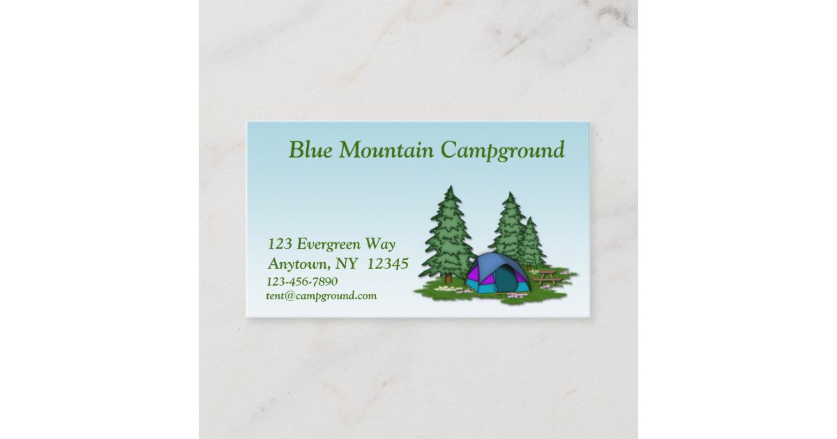 Camping Business Card Zazzle