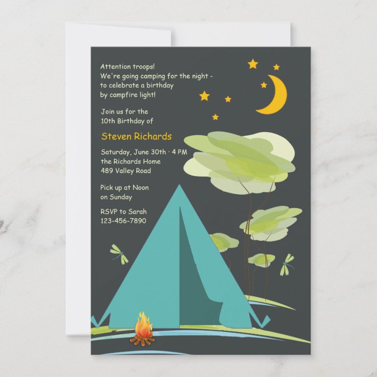 Camping by Night Invitation | Zazzle