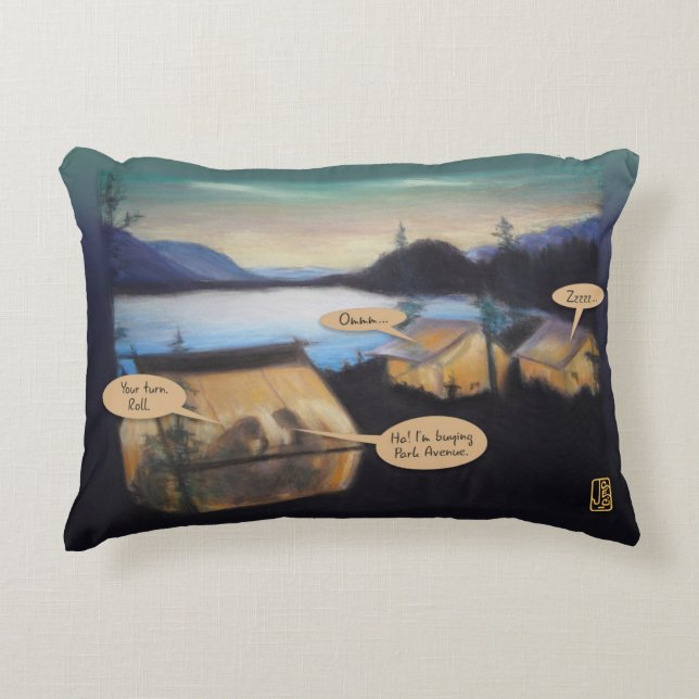 Camping by the Lake "Conversations" Accent Pillow (Front)