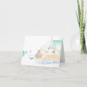 Camping by the Water Letterpress Thank You Card