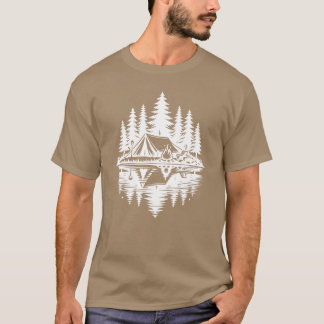 Camping Byhe Lake Inhe Forest Campfire Nature frie T-Shirt