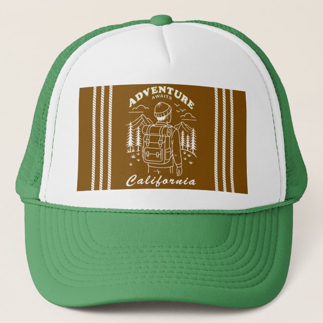 camping - California Trucker Hat (Front)