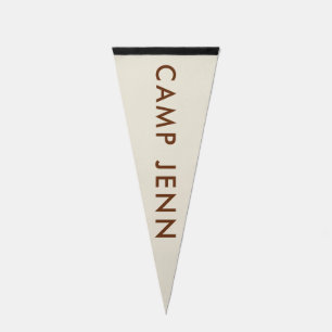 Camping Camp Earthy Bachelorette Party Pennant Flag