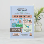 CAMPING Camp Out BUG BIRTHDAY PARTY boys invite (Standing Front)