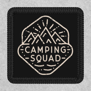 Camping camp squad adventure buddies trip retro patch