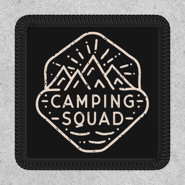 Camping camp squad adventure buddies trip retro patch (Front)
