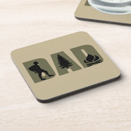 Camping camper and hiking hiker dad beverage coaster