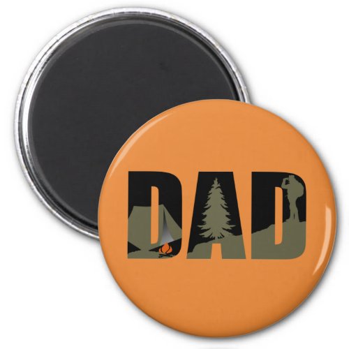 Camping camper and hiking hiker dad magnet