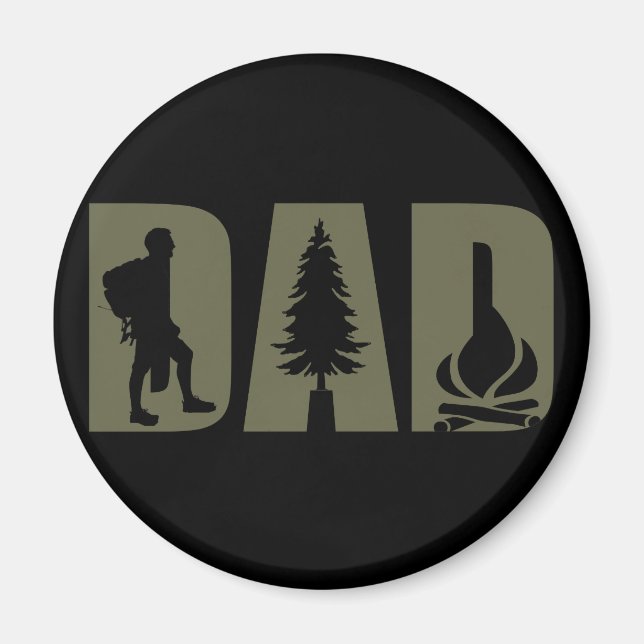 Camping camper and hiking hiker dad magnet (Front)
