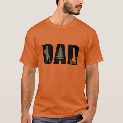 Camping camper and hiking hiker dad T_Shirt