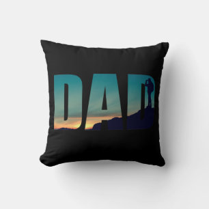 Camping camper and hiking hiker dad throw pillow