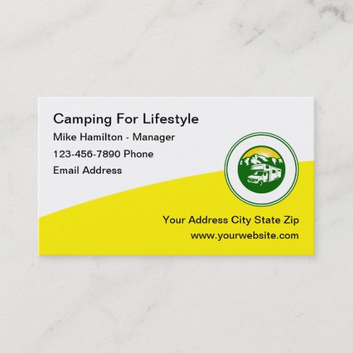 Camping Camper Campgrounds Business Card