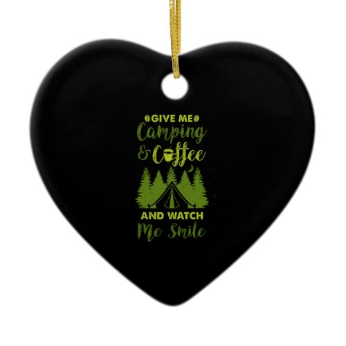 Camping Camper Coffee Gift Ceramic Ornament