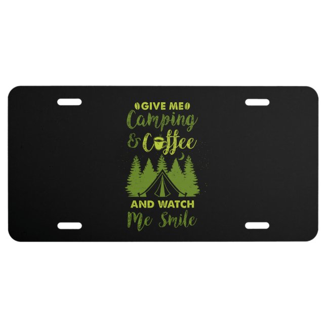 Camping Camper Coffee Gift License Plate (Front)