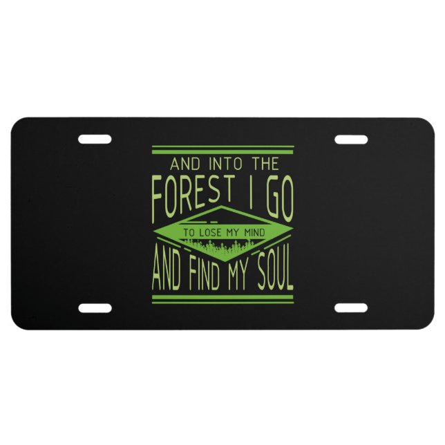 Camping Camper Forest Gift License Plate (Front)