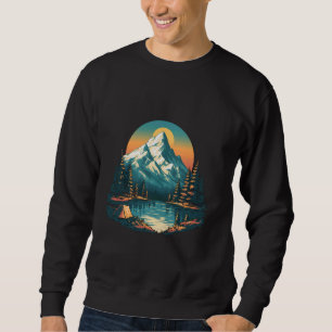 Camping Camper Glamping Tent Sunset Mountains Adve Sweatshirt