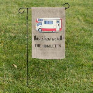 Camping Camper RV This is how we Roll Garden Flag