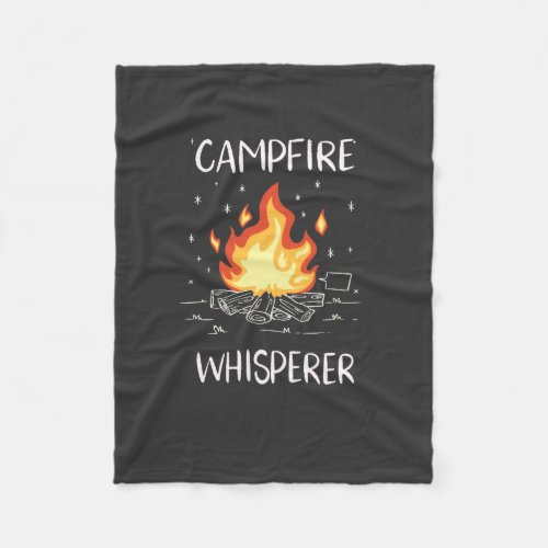 Camping Campfire Fleece Blanket