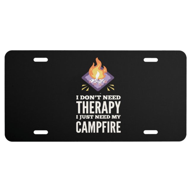Camping Campfire Gifts License Plate (Front)