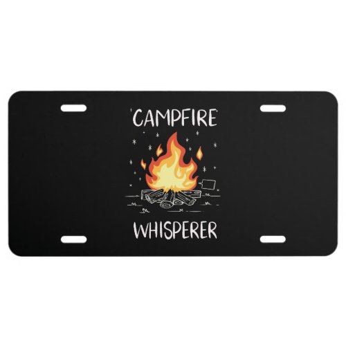 Camping Campfire License Plate