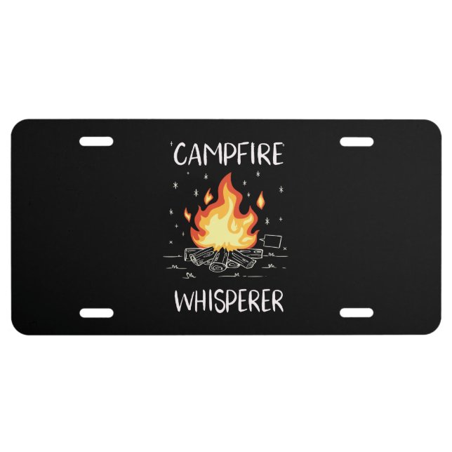 Camping Campfire License Plate (Front)