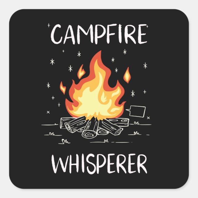 Camping Campfire Square Sticker (Front)