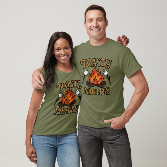 Camping Campfire Toasty Nights Adventure Hiking T-Shirt (Unisex)