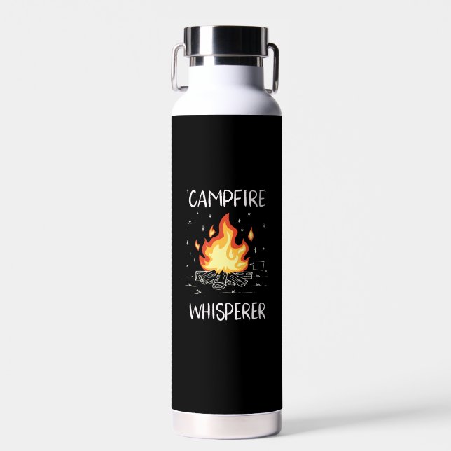 Camping Campfire Water Bottle (Front)