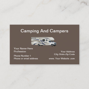Camping Campgrounds Camper Theme Business Card