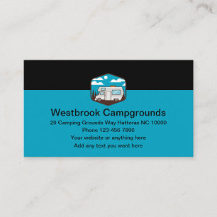 Camping Campgrounds Modern Business Cards