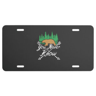 Camping Camping Bear Gift License Plate