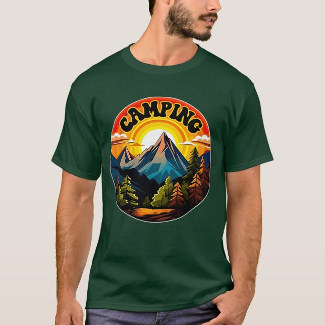 Camping Camping Design Camp Camping Design Vin ret T-Shirt (Front)