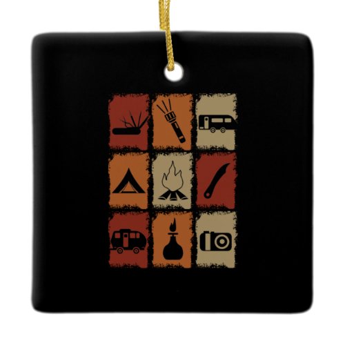 Camping - Camping Stuff Retro Ceramic Ornament