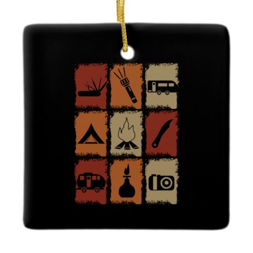 Camping - Camping Stuff Retro Ceramic Ornament
