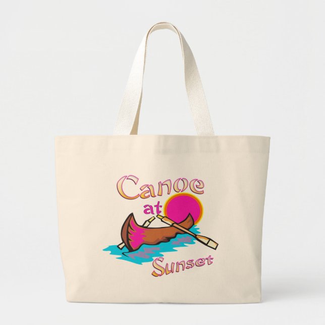 Camping Canoe Large Tote Bag (Front)