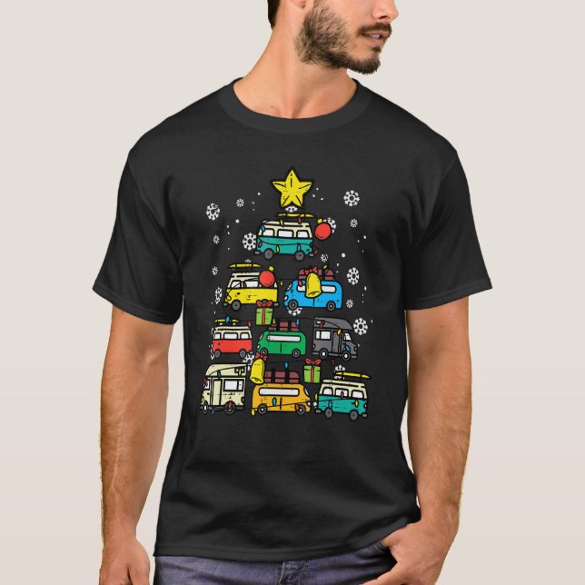 Camping Car Christmas Tree Xmas Men Women Dad T-Shirt (Front)
