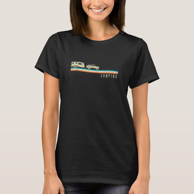 Camping Caravan Rv Trailer Retro Vintage T-Shirt (Front)