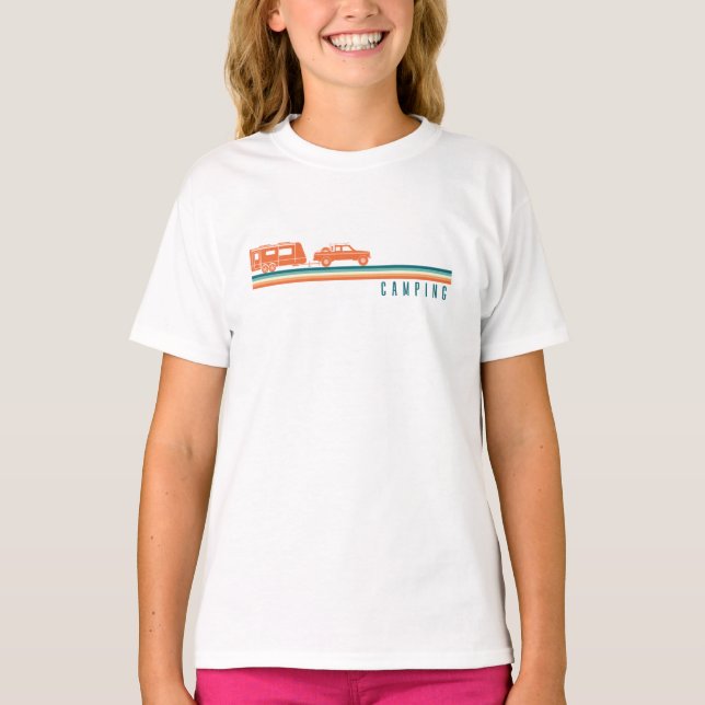 Camping Caravan Rv Trailer Retro Vintage T-Shirt (Front)