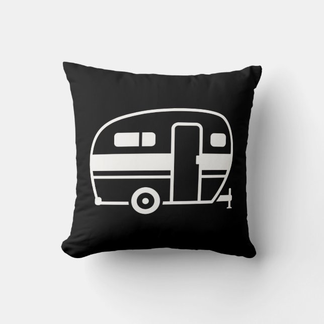 Camping Caravan trailer Throw Pillow (Front)