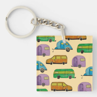 Camping caravans keychain