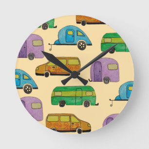 Camping caravans round clock