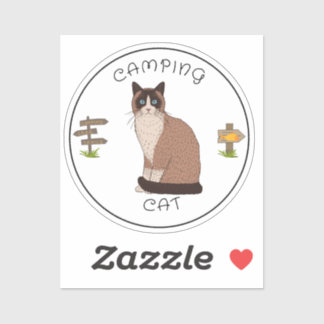 Camping Cat Sticker