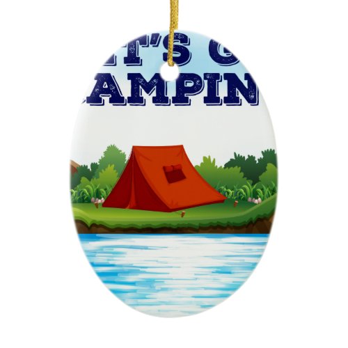 Camping Ceramic Ornament